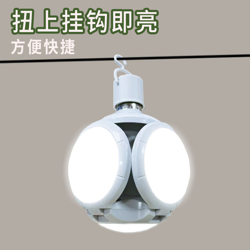 螺纹应急充电足球灯五面发光露营灯led充电灯夜市摆摊停电应急照|undefined