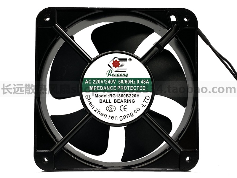 Rengang RG1860B220H AC220/240V 0.48A 18CM 18060 机柜轴流风机