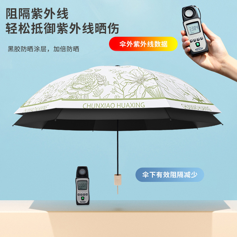 雨伞24骨自动大号森系女学生折叠伞双人防晒晴雨两用太阳伞批发伞|undefined