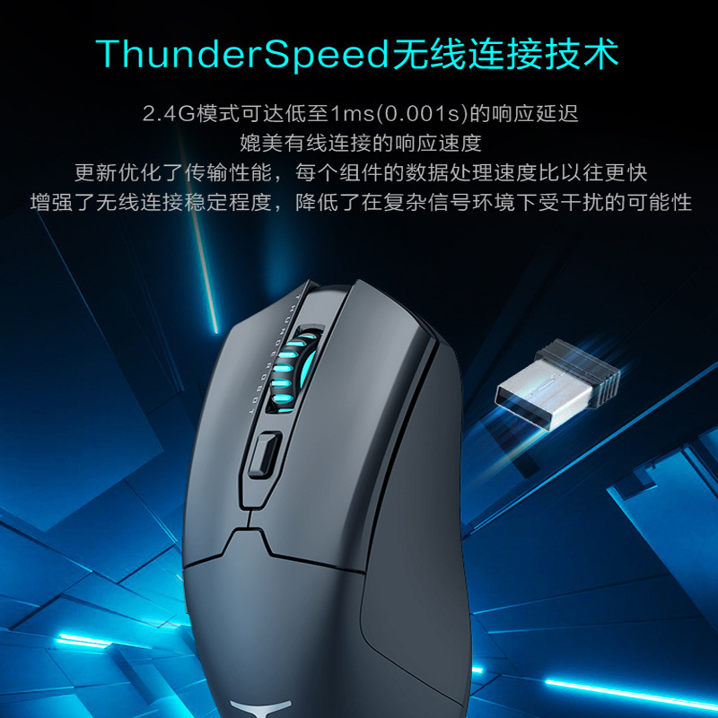 ThundeRobot雷神ML602純享二重モード無線2.4gマウス64g軽量化マウス充電可能1K|undefined