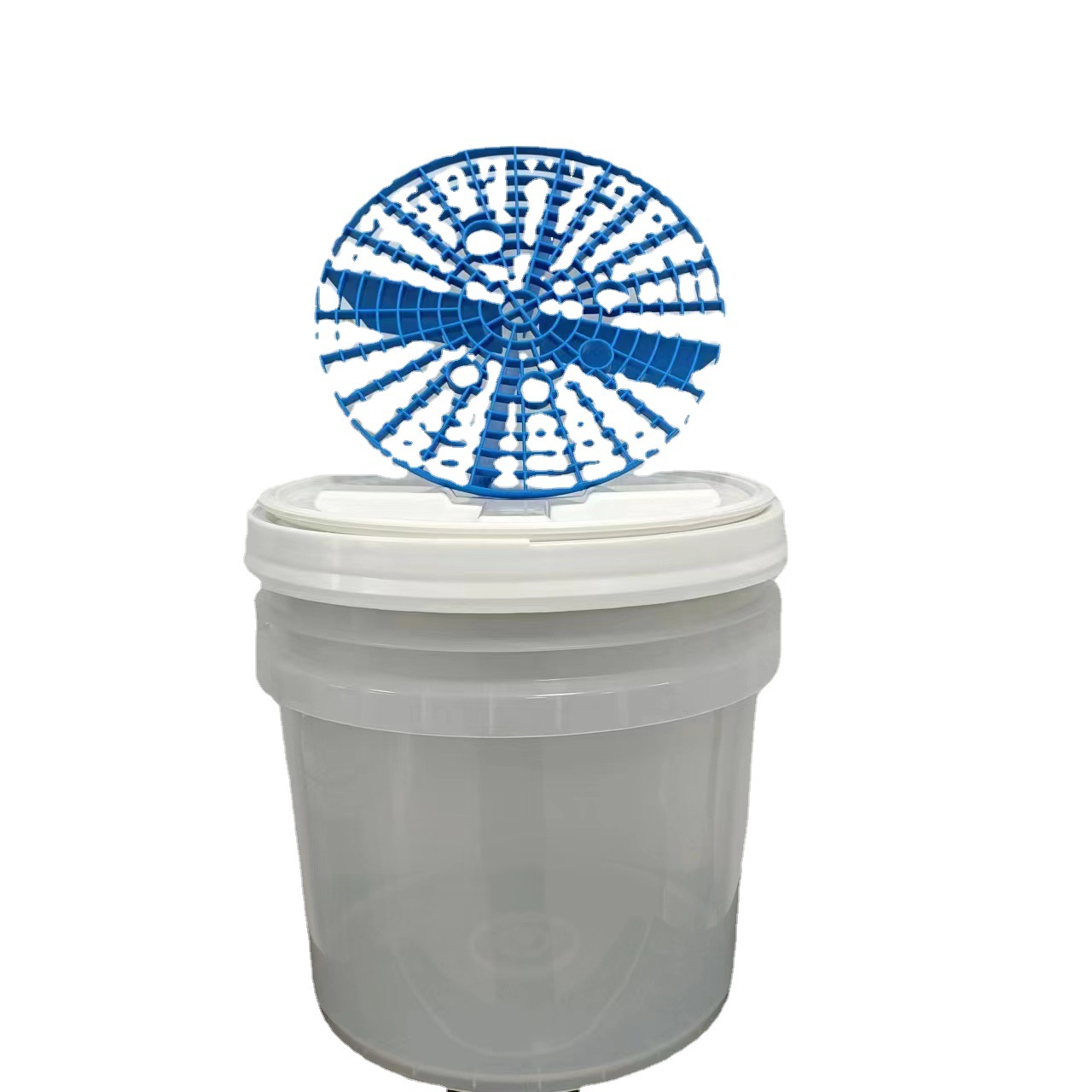 18L伽马盖带轮洗车桶含砂石隔离网过滤网带提手塑料桶加厚圆桶