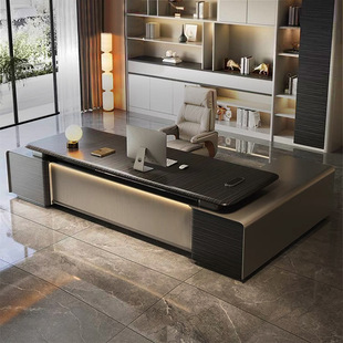 Boss Desk, President, Chairman's Desk, High-End Executive Desk, Manager's Office Desk, Office Desk and Chair Combination