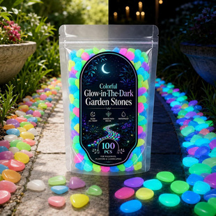 ����羳 Colorful Glow in the Dark Garden Stones ҹ�⻨�@ʯ