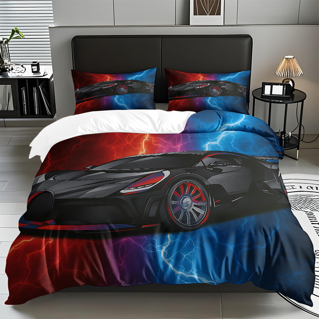 TEMU / JIT Cool Car Digital Printed Edredon Kit suave piel-profiliable fábrica de origen textil