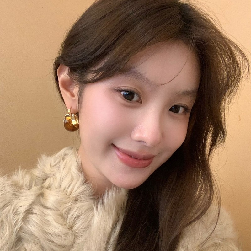 秋冬美拉德琥珀耳环女2025新款设计高级感轻奢气质大气耳钉耳饰|undefined