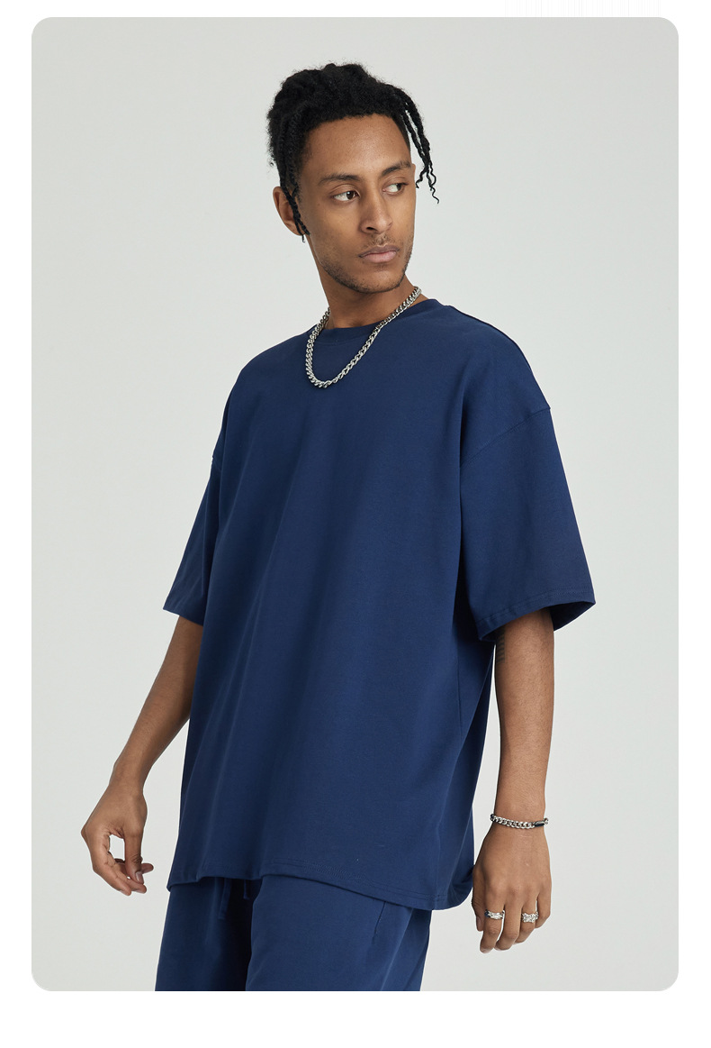 287g Weight Short Sleeve Sleeve Length Pullovers Placket Type Drop Sleeve Sleeve Type Cotton Fabric Type Long Top Length T-shirt Tops Type Daily Occasion Round Neck Neckline Breathable Function Loose Fit Type Solid Color Pattern Summer Season Men's Gender Casual Style Wholesale Men's Casual Solid Color Short Sleeve Men's Tops 19