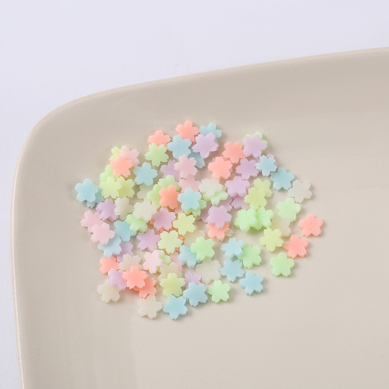 Creative Color Soft Pottery Nail Art Pieces Cherry Blossom Luminous Film Series diy Jewelry Accessories Nail Art Patch Material Spot