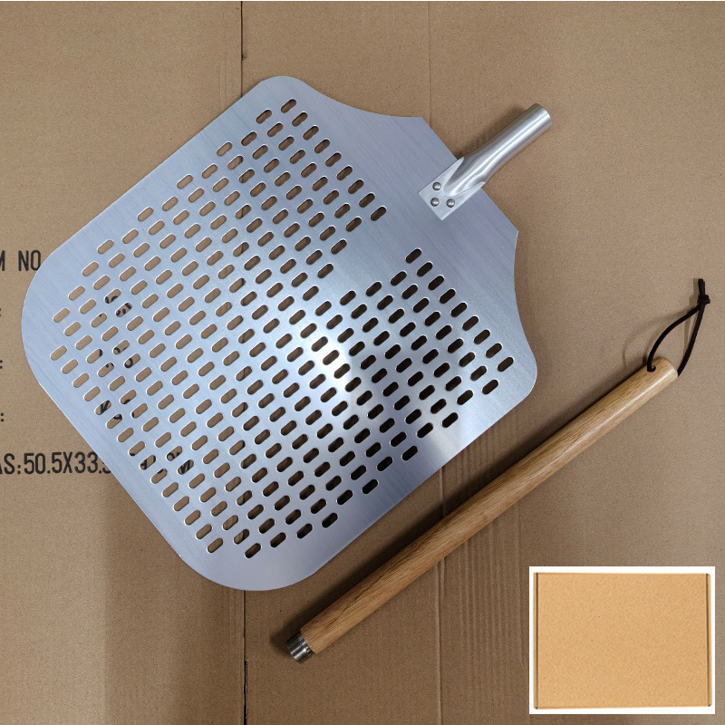 Pala de pizza de stock del fabricante, pala de aluminio, pala de pastel, mango de madera desmontable, fuga 12/14/16 pulgadas, transferencia de horneado, pala de pizza image 35