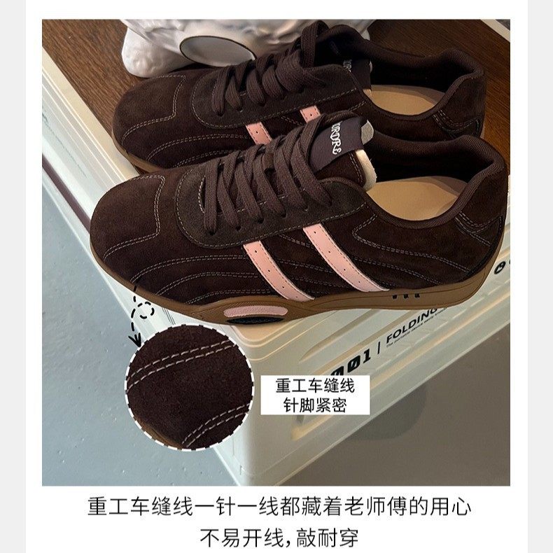 乌拉草猪皮垫阿甘鞋女2025秋季新款琥珀百搭跑步运动鞋休闲德训鞋|undefined