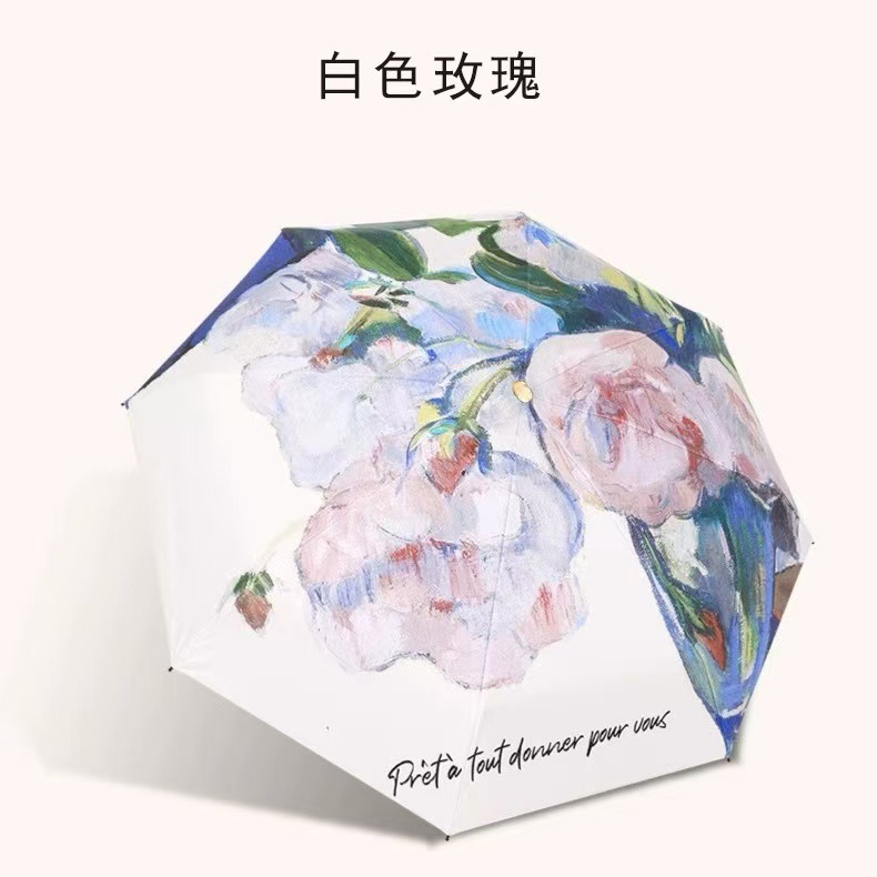Cute Style Sun Protection and Uv Protection Dual-Purpose Automatic Folding Umbrella for Women, Suitable for Both Sunny and Rainy Weather, Student Sunshade, Custom Cartoon Umbrella