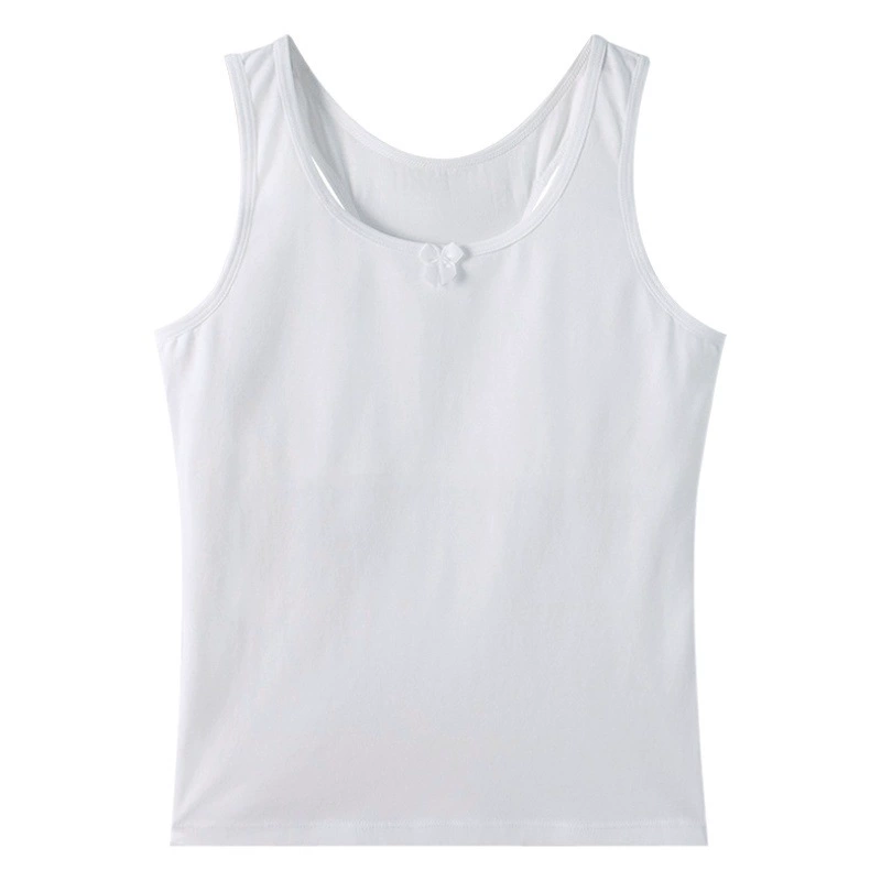 Маленький жилет для девочек, чистый белый бюстгальтер для девочек с I-Back, длинный бюстгальтер без стальных колец, сценическая основа для развития, 12 больших детей