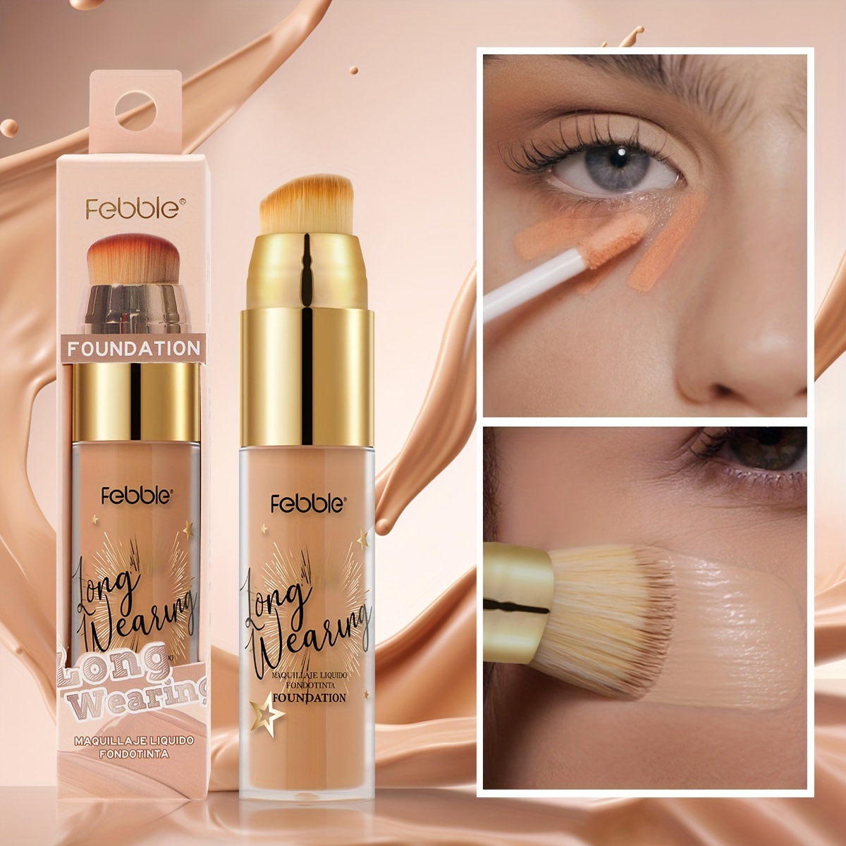 USHAS Cross-Border Spot Maquillaje Base Liquid Combination Set impermeable sin quitar el maquillaje para aclarar el tono de la piel FS449FA + B