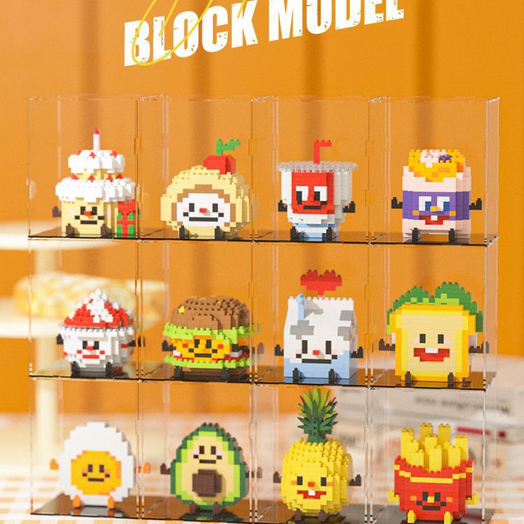 Moda lechuang simulación gourmet papas fritas hamburguesa micro partículas bloques de construcción modelo de montaje 8921-8932 entrega al por mayor