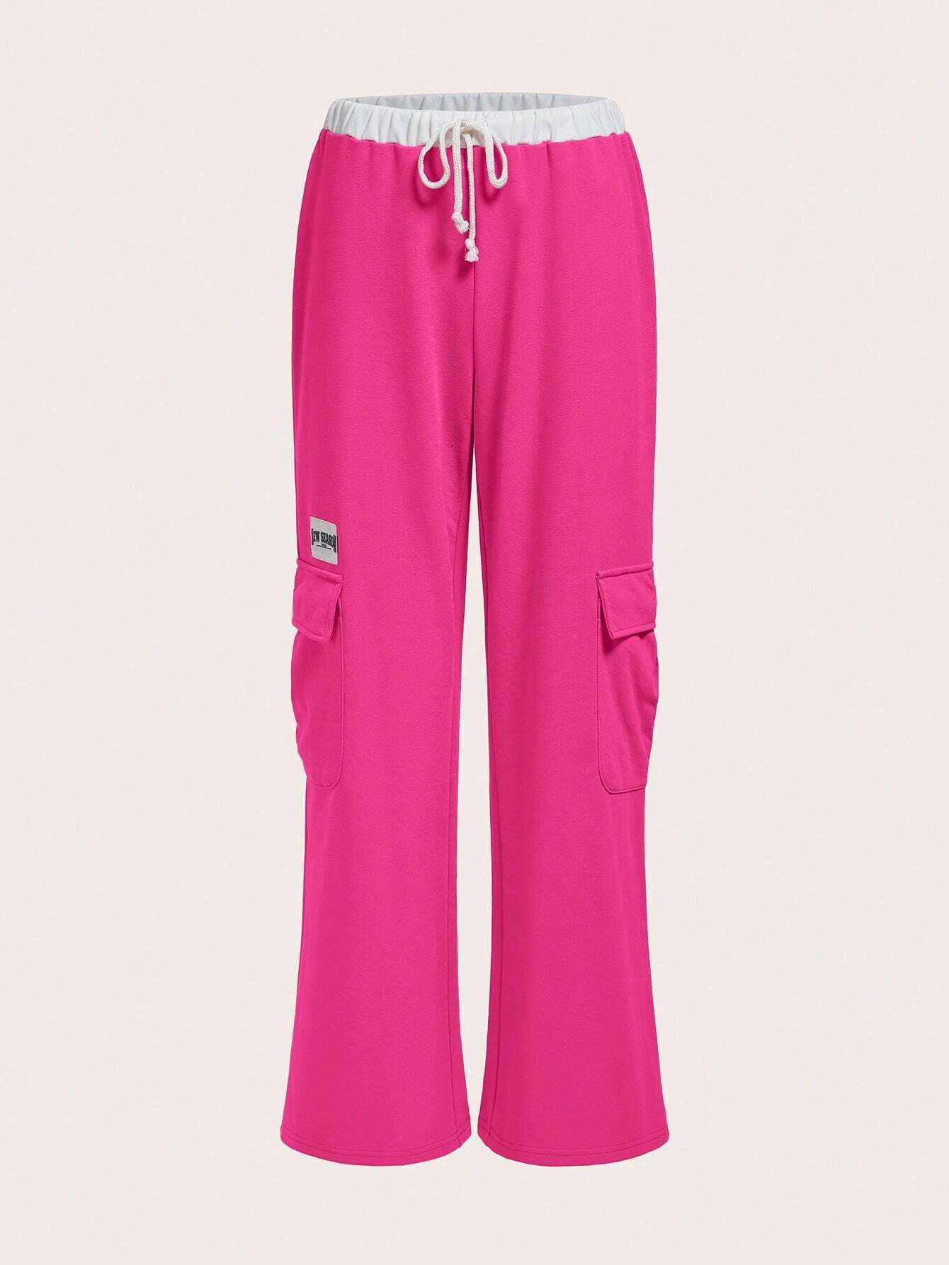 Ropa de mujer europea y americana transfronteriza Ropa de trabajo de calle alta americana Pantalones casuales Pantalones rectos sueltos de pierna ancha Pantalones con cordón