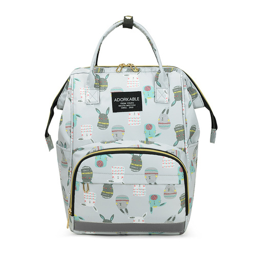 Foreign trade new multi-pocket animal pattern mommy bag can be carried for travel and insulated bottle bag factory