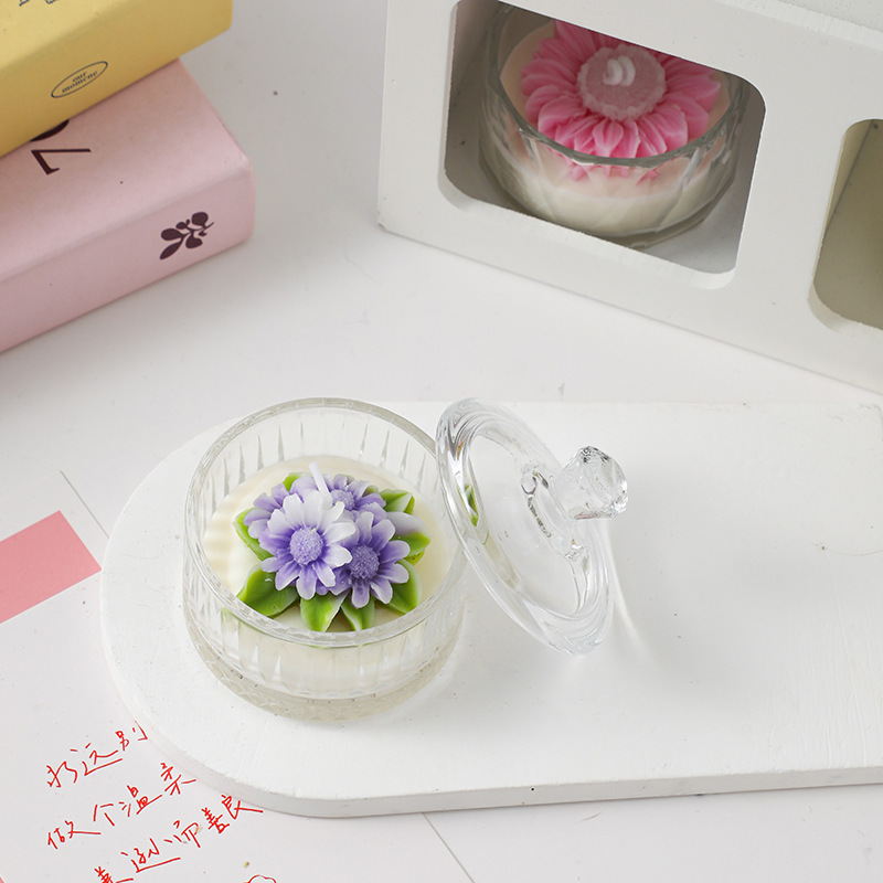 ins小雏菊花朵造型香薰杯蜡diy拍摄道具洋甘菊蜡烛情人节礼品|undefined