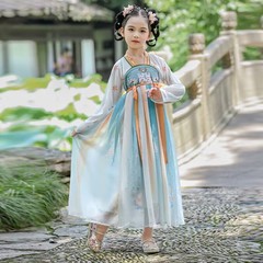 Little Girl's Hanfu Chinese Style Super Fairy Autumn Dress for Girls 2023 New Style Skirt Ancient Style Children's Costume Autumn Version