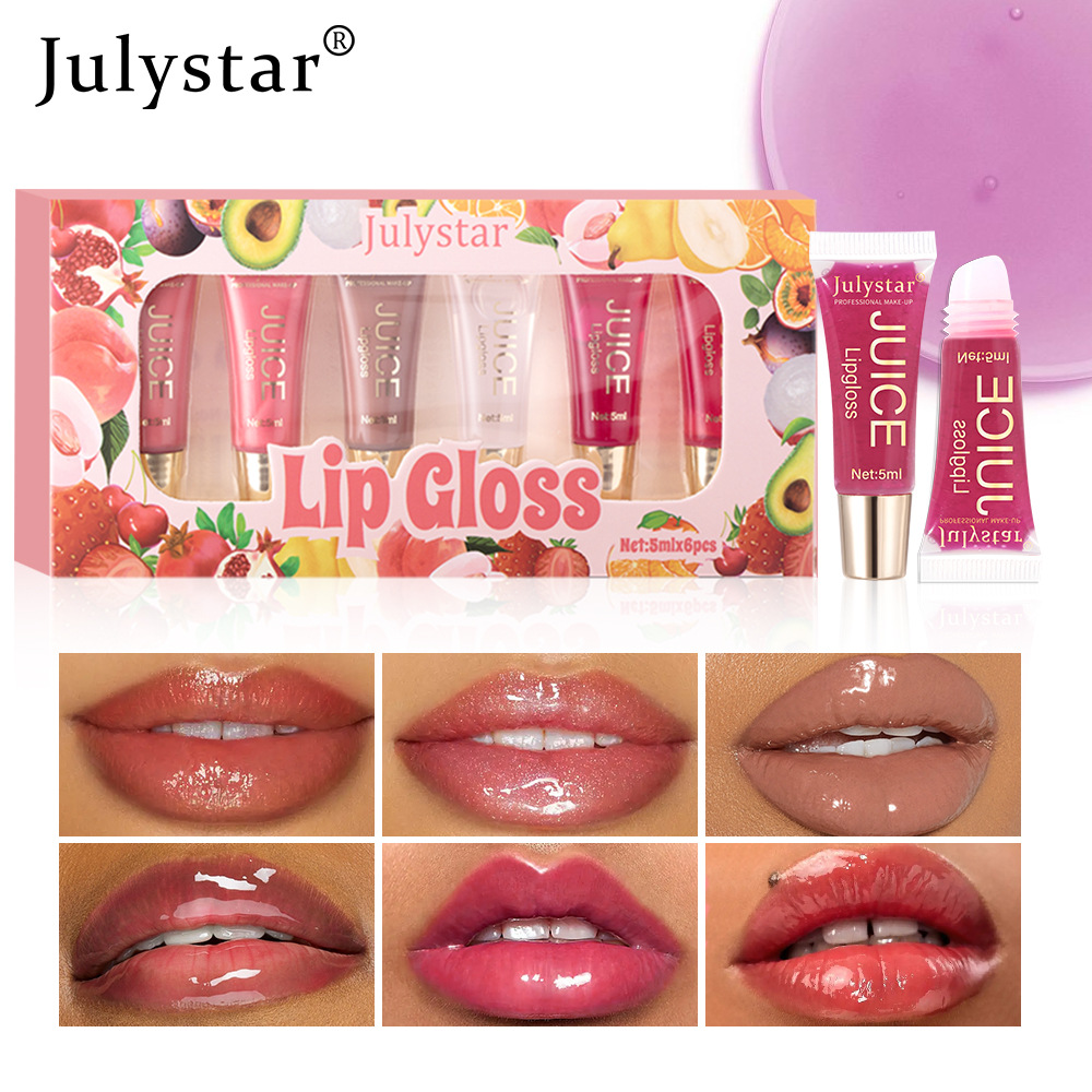 Julystar's best-selling Hydrating Lip Gloss with fruity flavor, long-lasting moisturizing and hydrating soft tube lip gloss set undefined