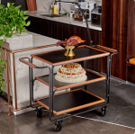 送餐车大号餐厅服务车新款服务车酒店上菜车火锅车传菜车卡式炉车