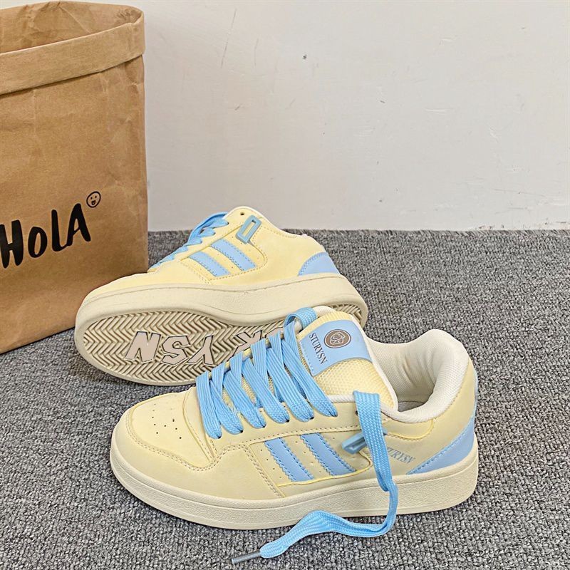 Zapatos de pan ligeros casuales para mujeres dopamina de entrenamiento de skate 2025 nuevo otoño coreano zapatos de nicho para mujeres