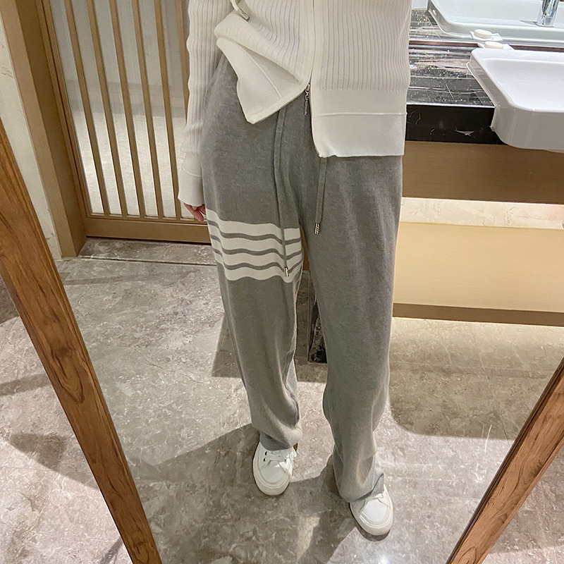202 autumn and winter TB New four bar wool sports pants straight pants men's and women's lovers trendy casual pants tide