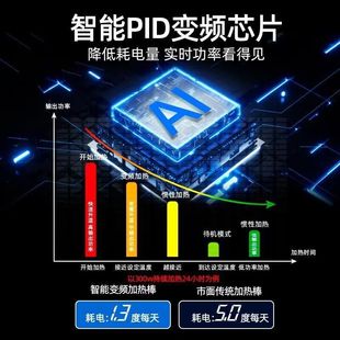 NY fish tank variable frequency heating rod automatic constant temperature heater power saving heating rod digital display temperature control 0.1 temperature difference aquarium
