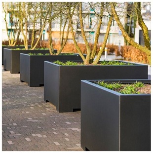 Fiberglass Flower Box Customized Outdoor Landscape Planting Box Commercial Street Long Flower Pot Municipal Square Flower Trough Manufacturer