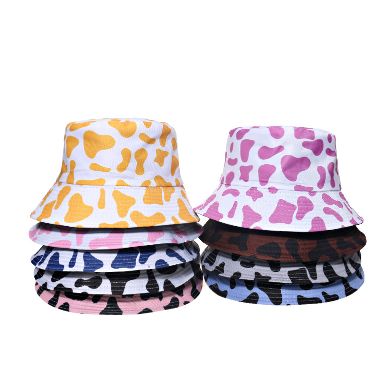 120g Weight Women's Casual Basic Cows Flat Eaves Bucket Hat