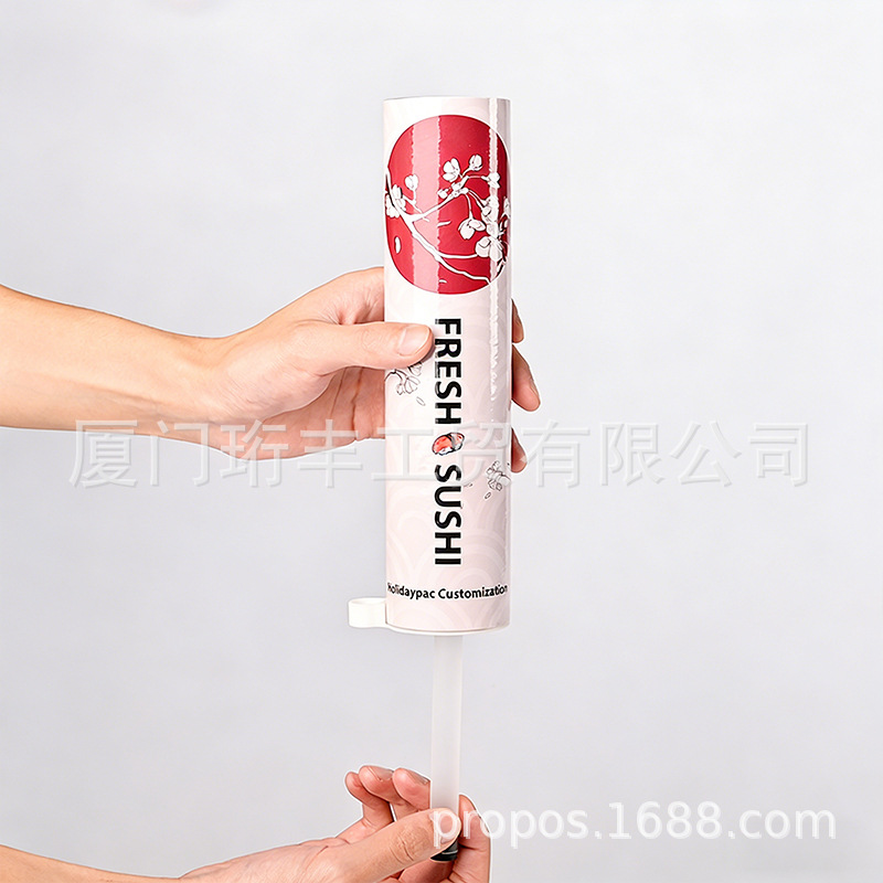 Tubo de Papel Empujable para Sushi de Cartón Blanco de Grado Alimenticio para Envase de Alimentos
