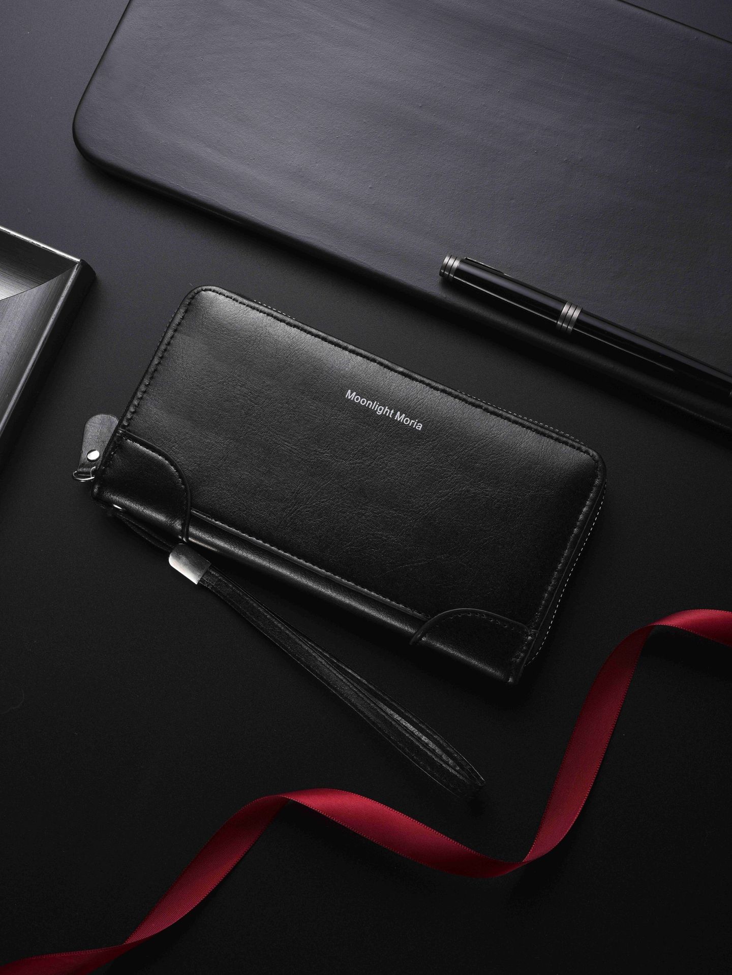 Pochette da uomo retrò con cerniera, borsa a mano multifunzionale a busta lunga, portafoglio_voghion.com