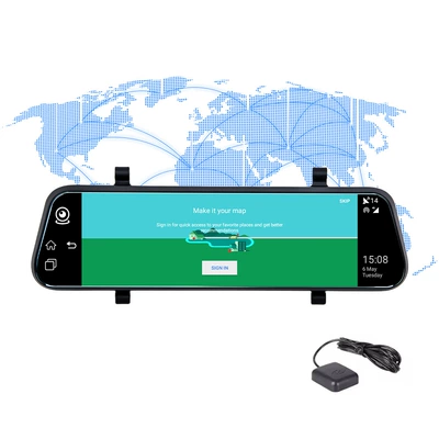 Streaming Media Rearview Mirror Dash Cam Naviqasiyalı ağıllı güzgülər