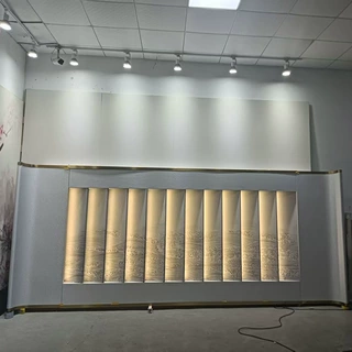 全屋定制宋氏美学发光皮革墙布酒店厂家直销喷绘刺绣背景墙软硬包