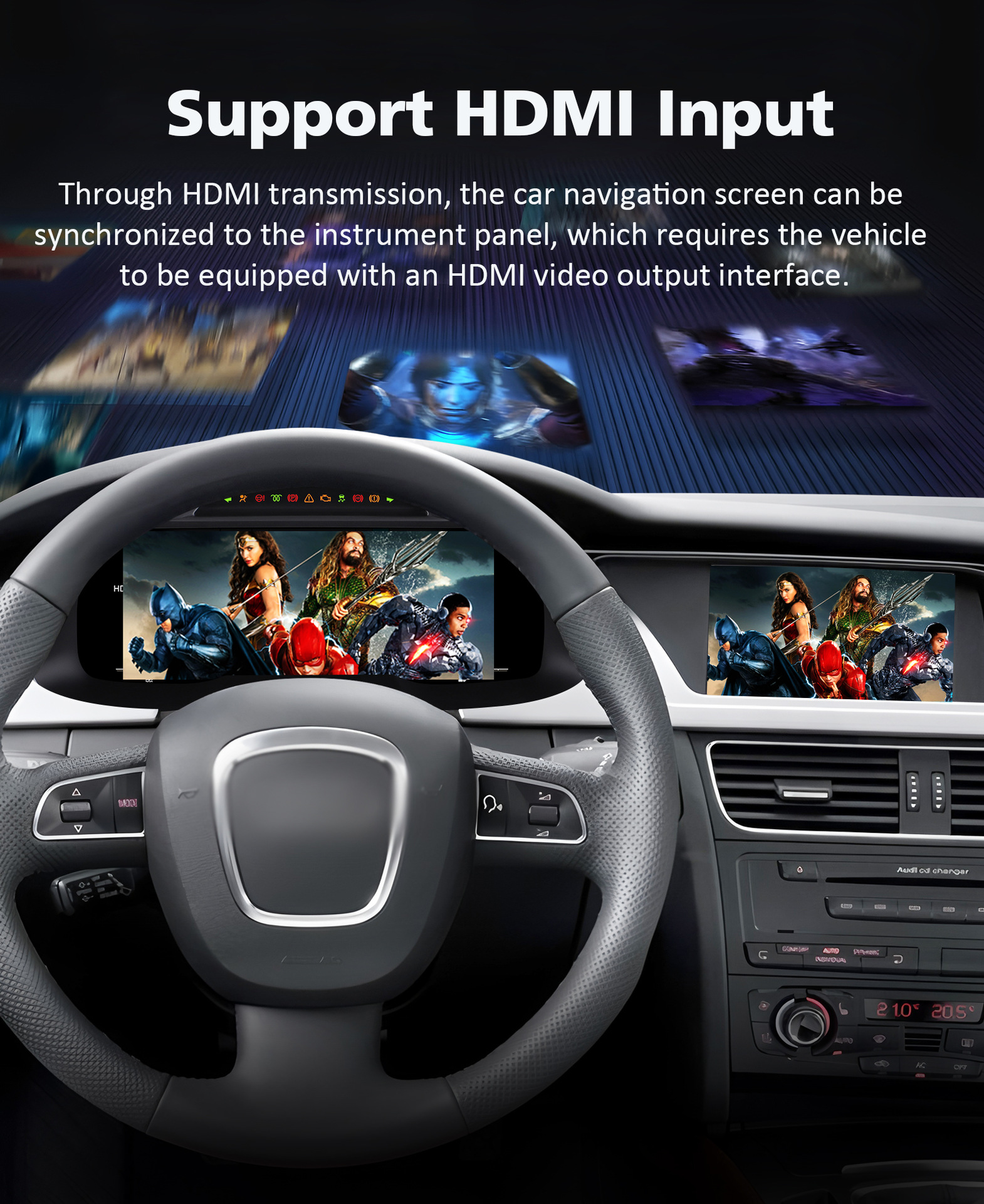 12.3inch Suitable for 09-12 Model Audi A4 Dashboard Modification with Carplay Function Full Lcd Dashboard