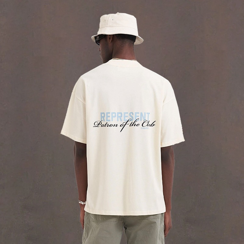 Heavy High Street REPRESENT REP color Carta marca de moda retro suelta de verano americano de los hombres de manga corta Camiseta