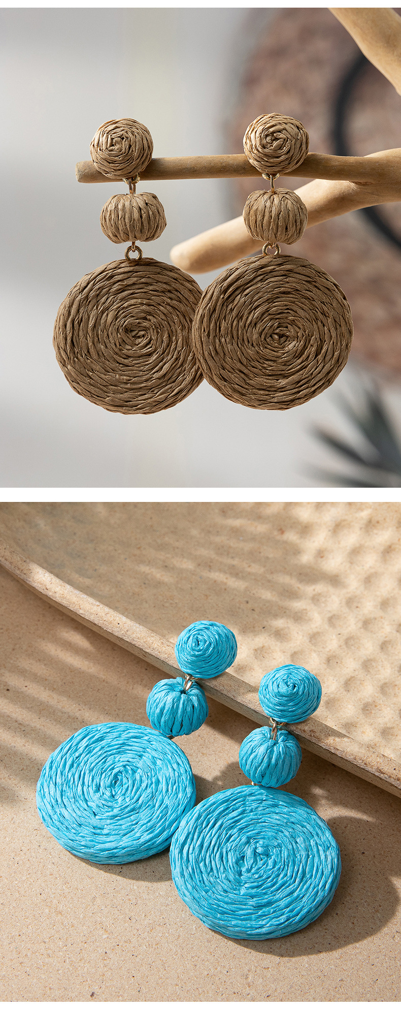 Gioielli e accessori Moda orecchini colorati in rafia per le donne ins design di nicchia temperamento di fascia alta ago d'argento orecchini esagerati marea_voghion.com