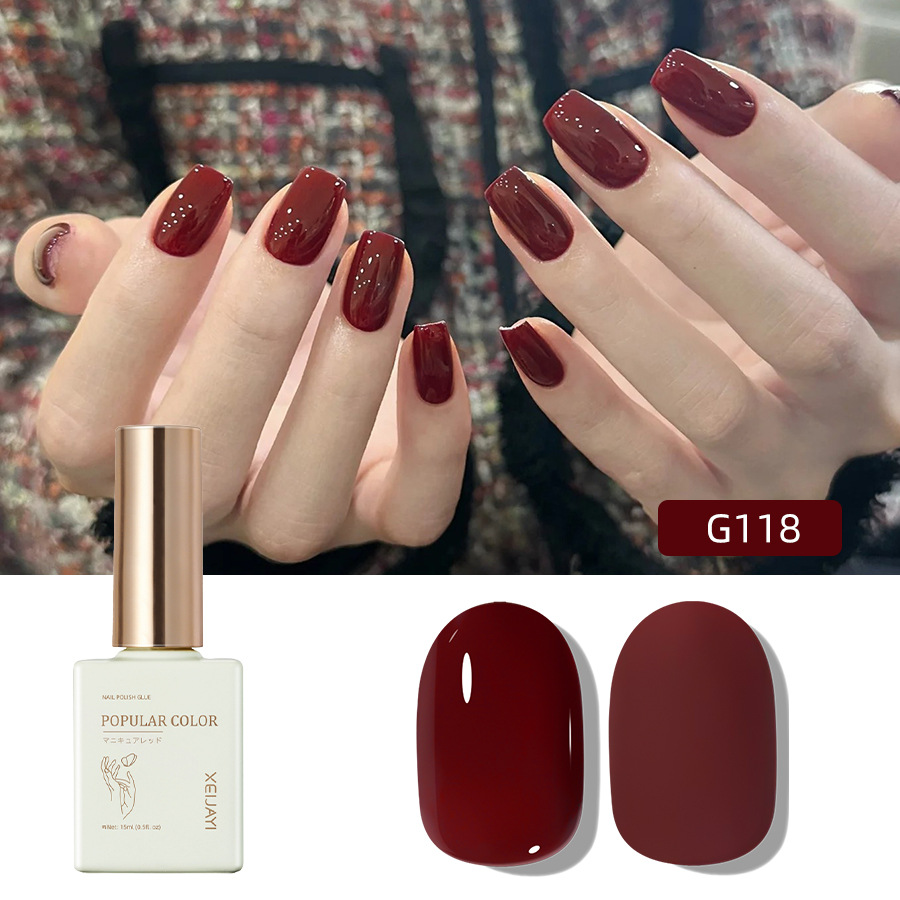 Solid color new white nail polish gel naked through nail shop special high nail polish lasting firm factory wholesale