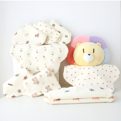 Heerte baby saliva napkin pure cotton gauze bib newborn waterproof saliva bib children's scarf male baby bib