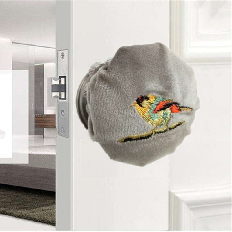 New Suede Round Door Handle Gloves, Warm Handle Protective Cover, Anti-Collision, Anti-Static Door Ball Lock Pull Gloves