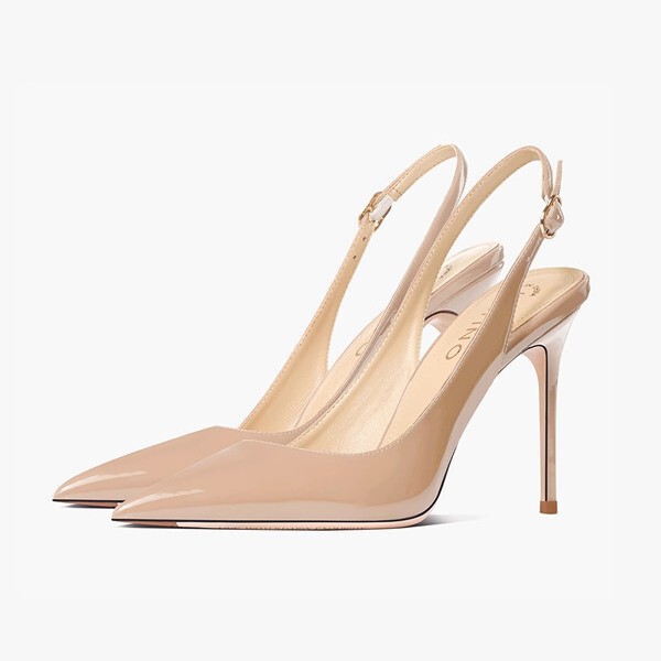 Summer sandals nude made of soft leather