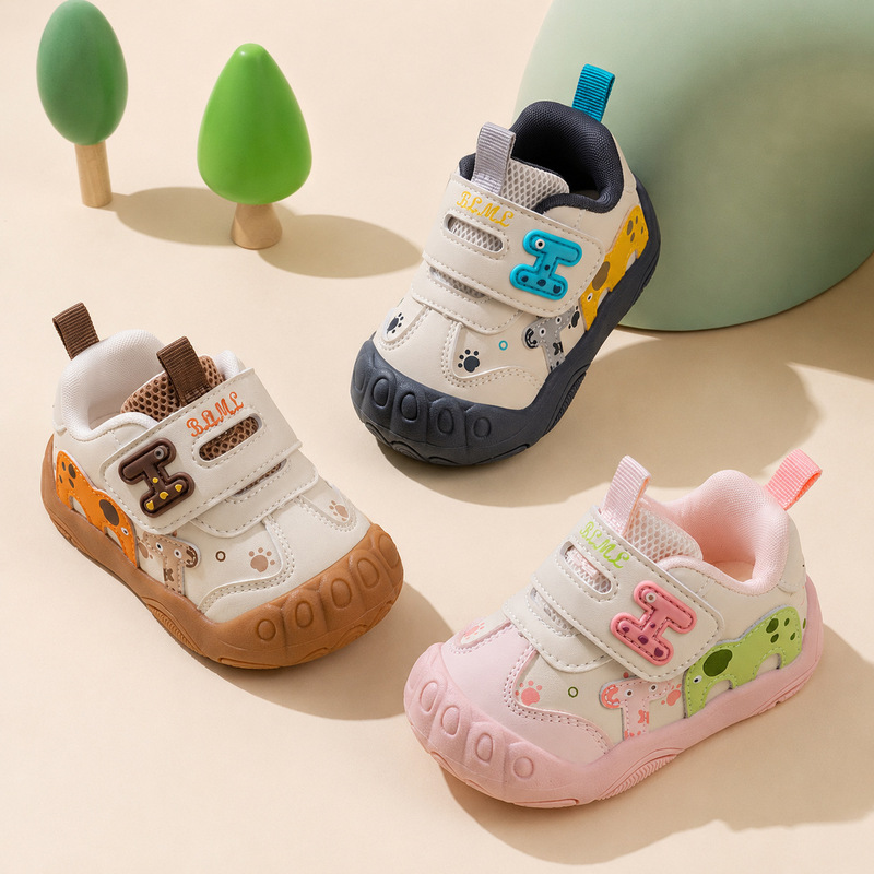 Autumn toddler shoes for boys aged 1-2-3 years, breathable single shoes for girls, closed-toe, soft-soled, non-slip, cartoon children's shoes