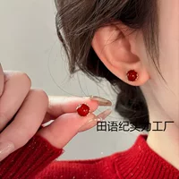 Изысканные серьги из красного агата, новые модные серьги в горячем стиле, легкая роскошная ниша, элитные и универсальные серьги.