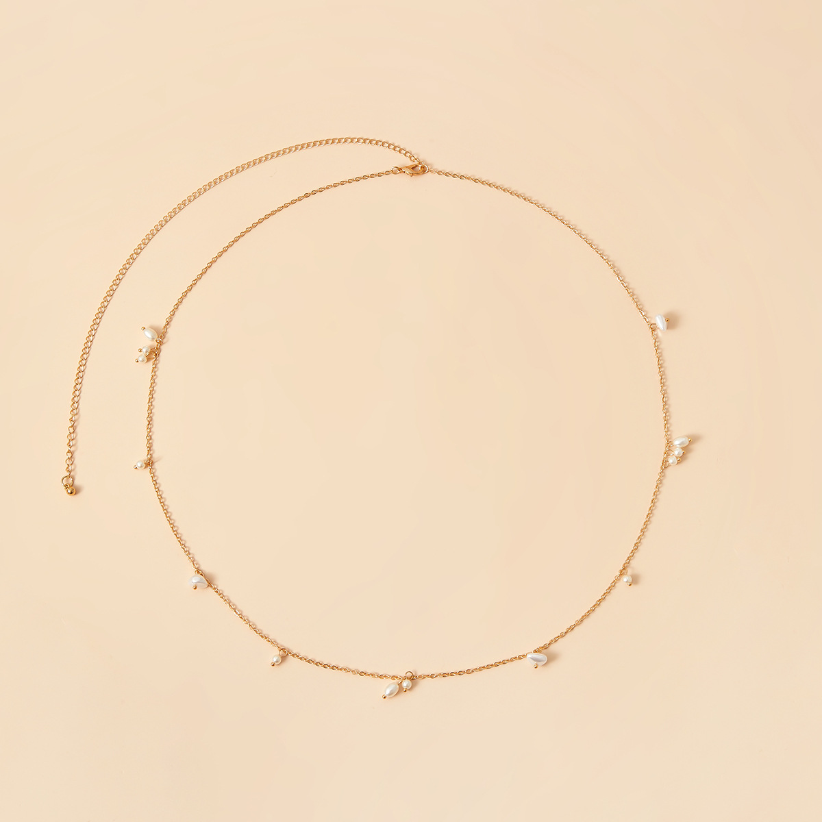 欧美跨境饰品 沙滩简约风仿珍珠玉米粒腰饰身体链 时尚流苏腰链女