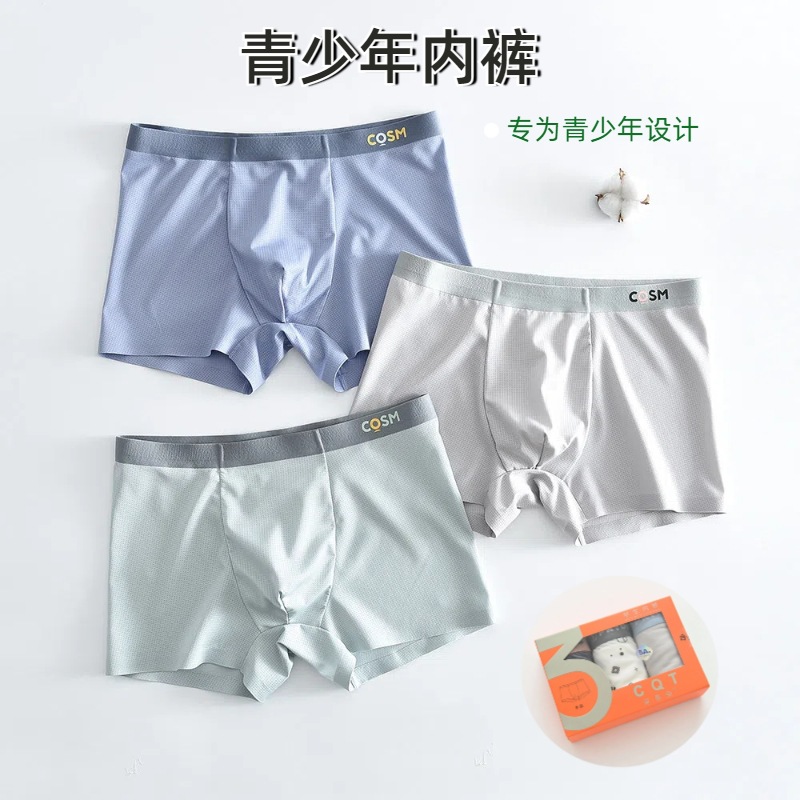 Picking Green Rabbit Boys' Underwear Modal Cotton Children's Boxer Shorts Middle and Big Children's Underwear Junior High School Students Shorts Boxed Thin