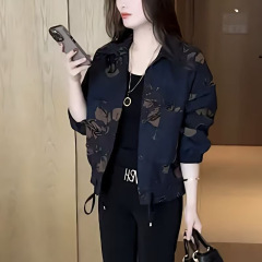 时尚百搭印花上衣外套女2025秋季新款气质显瘦宽松休闲爆款外套