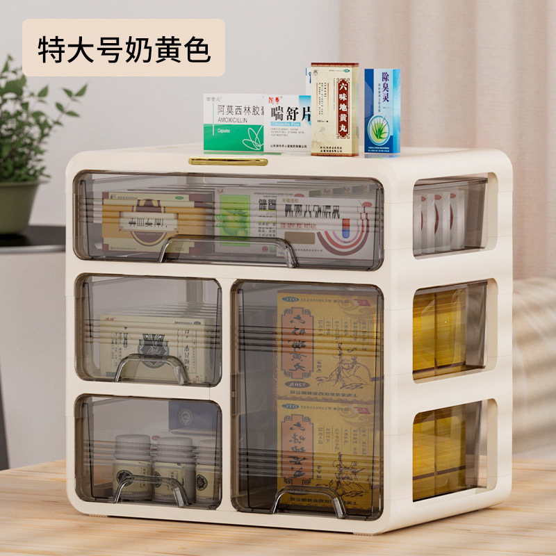 家庭用大容量医薬ボックスデスクトップ家庭用常備薬ボックス多層引き出し式薬物収納ボックス|undefined