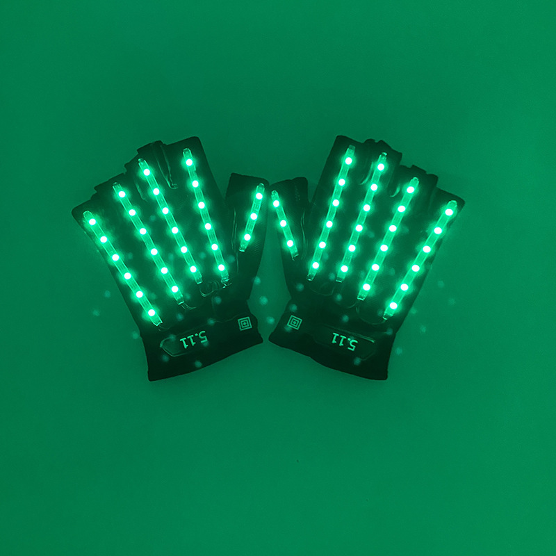 #547 5V多功能-led金刚狼手套（充电款）-七彩流水款