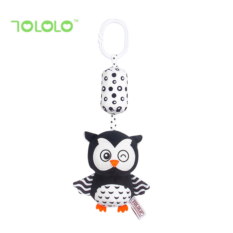 Juguete de educación temprana Happymonkey para bebés de 0 a 3 años, campana de cuna en blanco y negro, campana de viento, sonajero colgante para coche y cama.