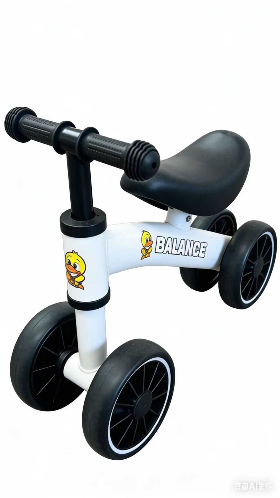 Coche de Equilibrio Infantil sin Pedales de Acero al Carbono de 4 Ruedas para Niños de 4 a 6 Años