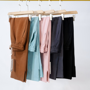 New slit wide-leg pants casual skin-friendly slim fit skinny leg tight waist sports yoga draping slimming straight pants
