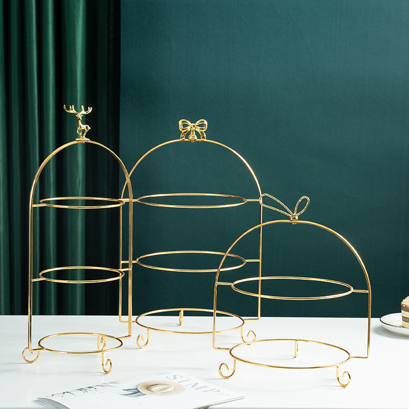 De estilo europeo chino y occidental comida cerámica postre merienda plato merienda té de la tarde japonés multiusos pastel de tres capas plato de fruta estante